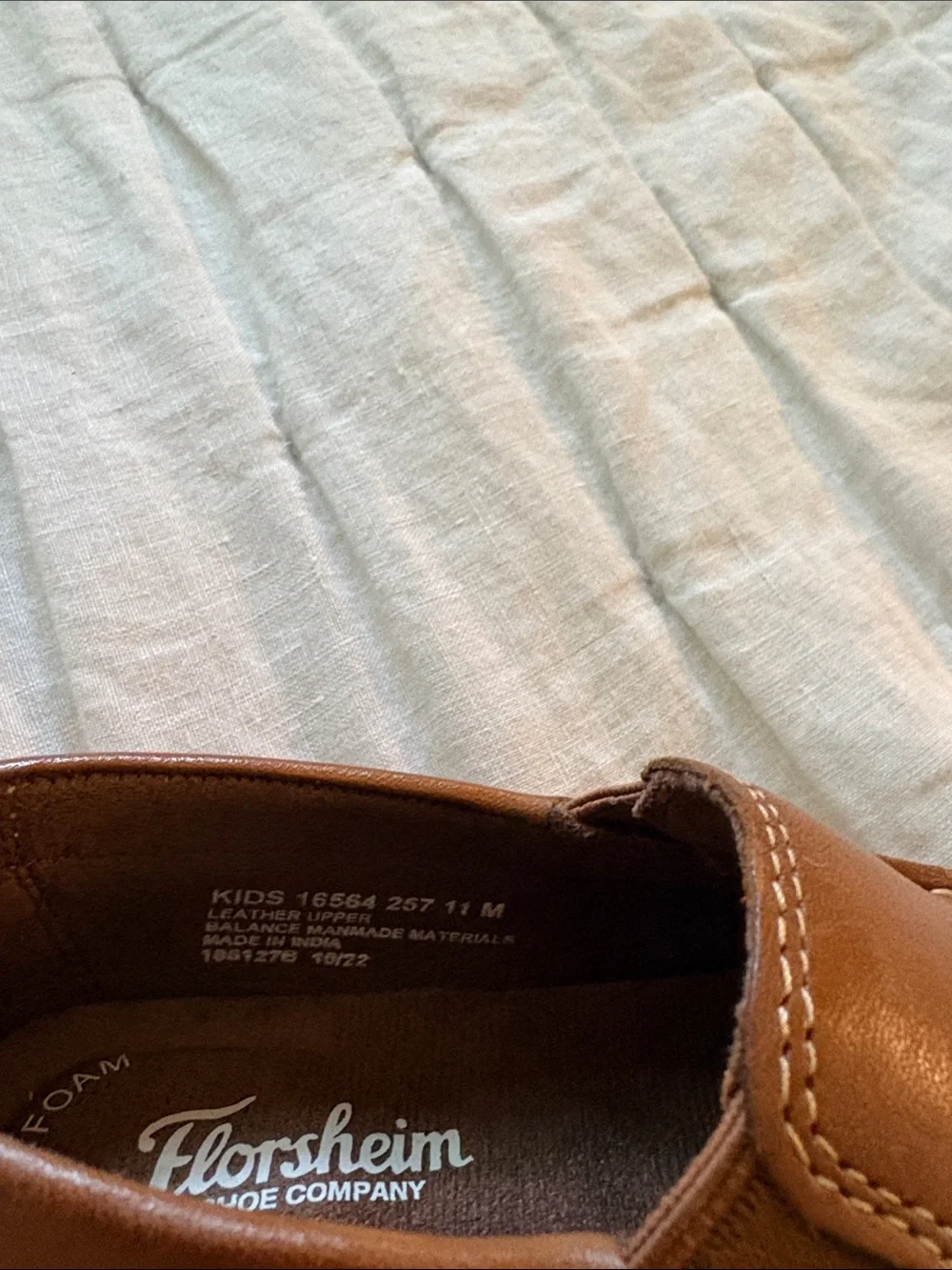 Florsheim Brown Leather Slip-On Moccasin Loafers for Kids